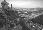 Blick vom Lilienstein auf die Elbe und Bad Schandau - 1959