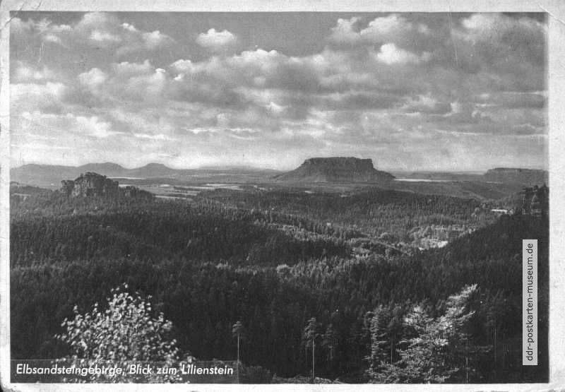 Elbsandsteingebirge, Blick zum Lilienstein - 1951