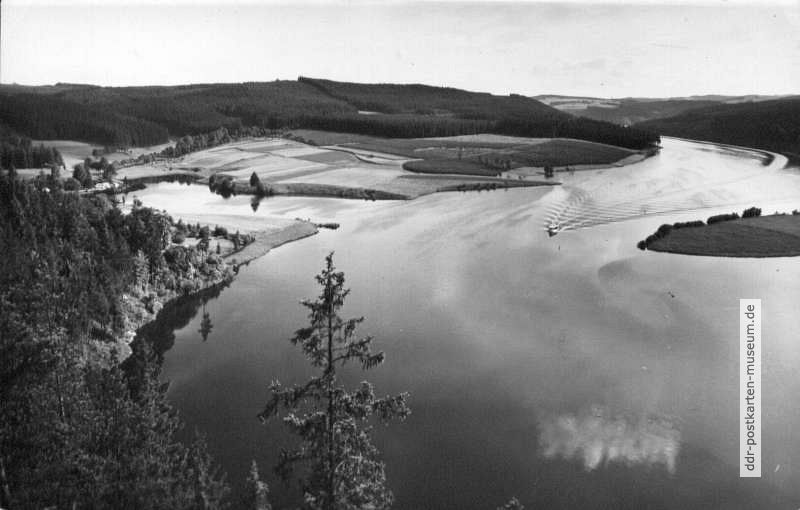 Blick von der Agnesruhe über den Stausee der Bleiloch-Saaletalsperre - 1958