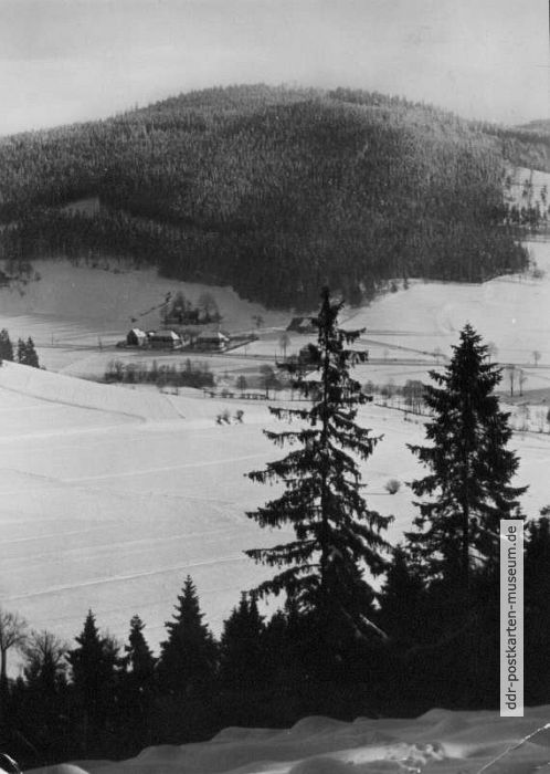 Vogtland-Winter, Erlbach mit Kegelberg - 1965