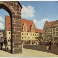 Marktplatz mit Rathaus, Wochenmarkt - 1966