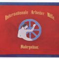 Fahne der Internationalen Arbeiterhilfe im Ruhrgebiet von 1930, Geschenk an Bezirksorganisation Berlin - 1978