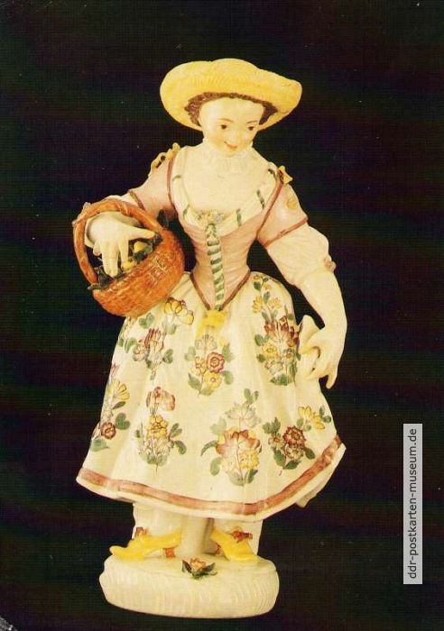 Märkisches Museum, Porzellanfigur "Gärtnerin" um 1755 von Manufactur Wegely - 1988