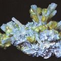 Schwefel auf Agonit aus Sizilien im Mineralogischen Museum - 1979