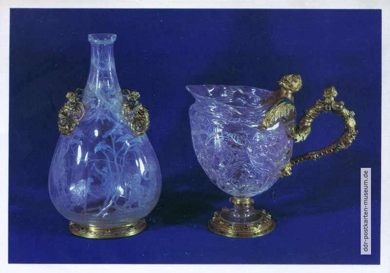 Henkelkanne und Flasche aus Bergkristall, um 1580 Mailand - 1970
