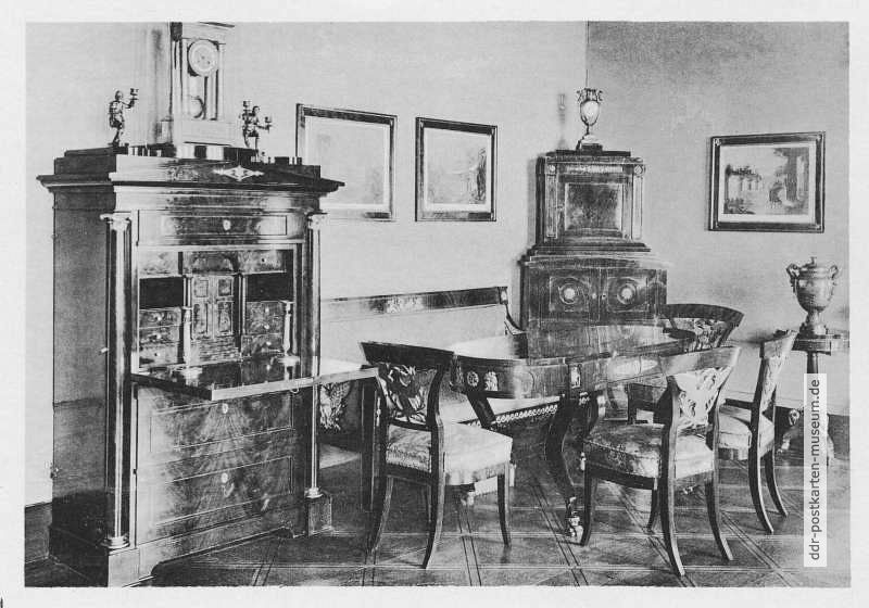 Feudalmuseum Wernigerode, Empire-Zimmer um 1810 mit Sitzgruppe - 1954