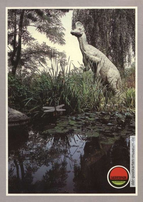Saurierparkanlage mit Corythosaurus aus der Kreidezeit - 1989