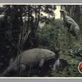 Saurierparkanlage mit Corythosaurus (Kreidezeit) und Mastodonsaurus (Trias) - 1988