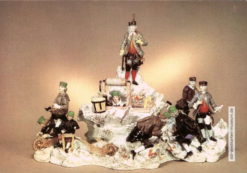 Porzellansammlung, Figurengruppe "Bergwerk" von 1752 J.J. Kaendler - 1981