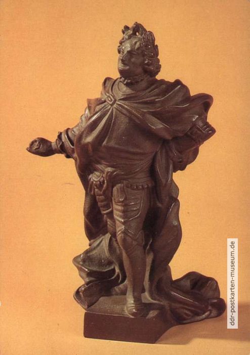 Porzellansammlung, Statuette "August der Starke" aus Böttgersteinzeug von Ch.L. Lücke - 1981