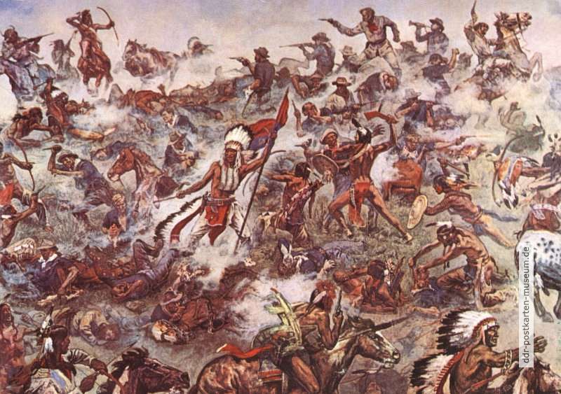 Darstellung der Indianerschlacht am Little Big Horn - 1971