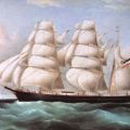 Gemälde mit unbekanntem niederländischen Schiff eines unbekannten Malers - 1986