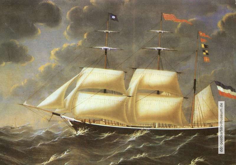 Gemälde von J.F. Loos, 1862 "Bark Paul Friedrich Pogge von Rostock" - 1987