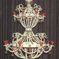 Kettenleuchter mit 112 Perlenketten aus 1750 gedrechselten Holzkugeln - 1989