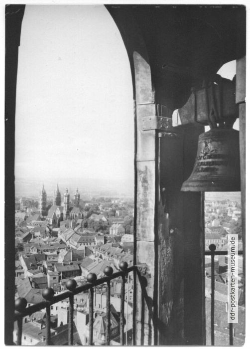 Blick vom Wenzelsturm  auf die Stadt und den Dom - 1958 / 1960