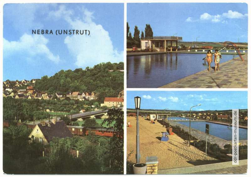 Blick auf Nebra, Freibad - 1975