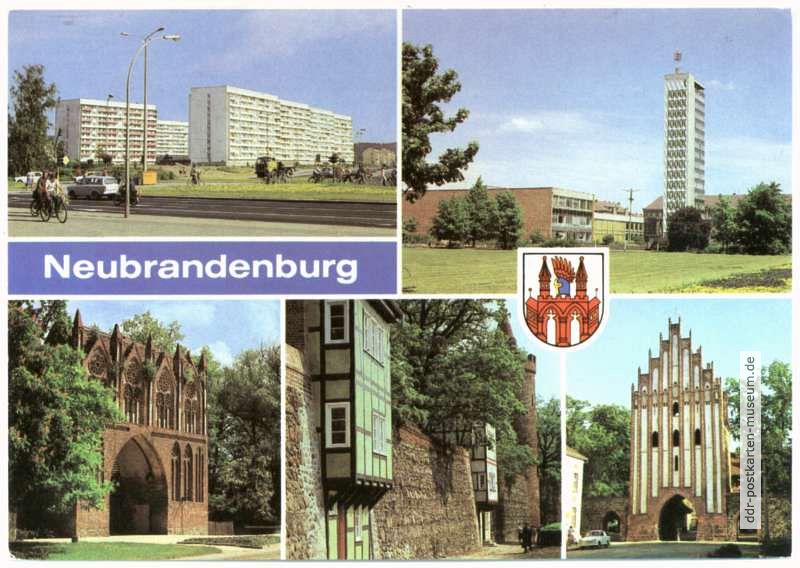 Neubauten Leninstraße, Hochhaus, Treptower und Stargarder Tor - 1980