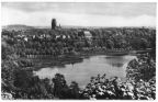 Blick von Belvedere-Höhe über Tollensesee zur Stadt und Marienkirche - 1954