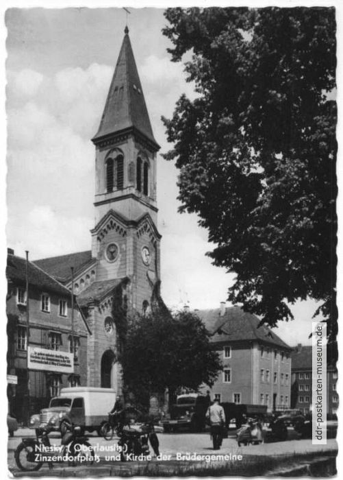 Kirche der Brüdergemeinde am Zinzendorfplatz - 1962