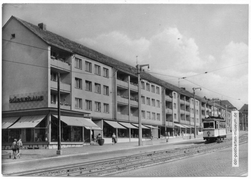 Neubauten an der Rautenstraße, Straßenbahn Linie 24 - 1969