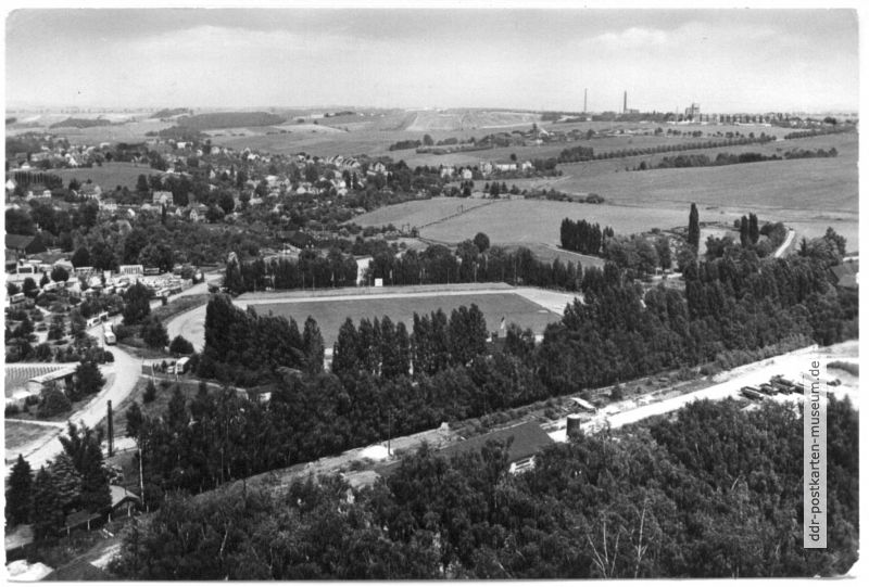 Blick vom Berg auf das Stadion - 1980