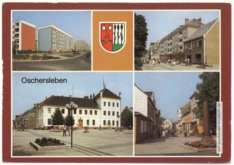 Neubauten, Halberstädter Straße, Rathaus, Fußgängerzone Hornhäuser Straße - 1987