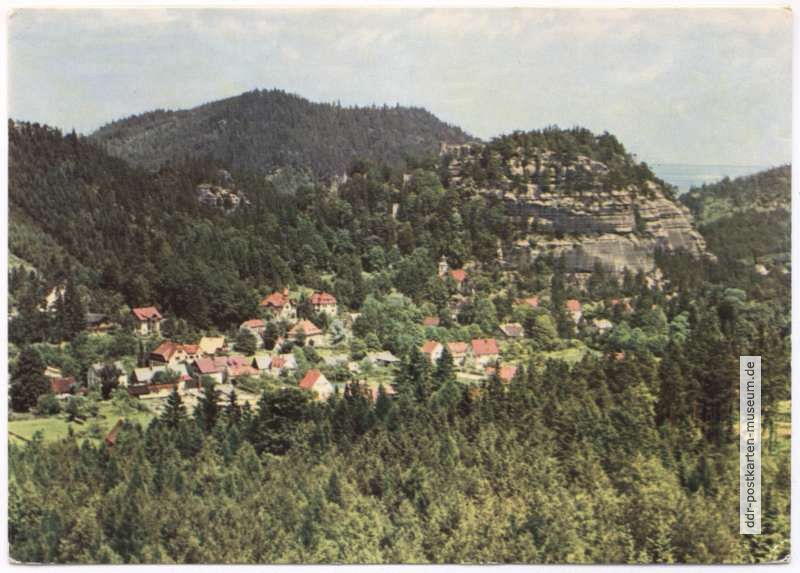 Kurort Oybin mit Berg Oybin und Ameisenberg - 1962