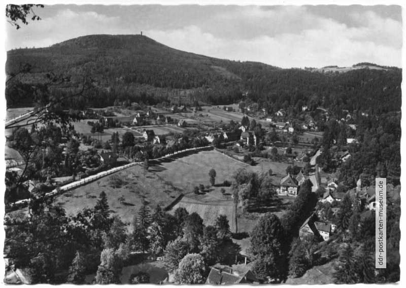 Blick vom Berg Oybin über Oybin zum Hochwald - 1959