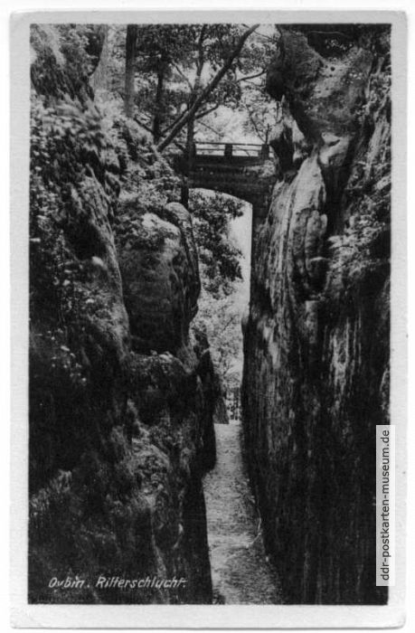 Ritterschlucht am Berg Oybin - 1953