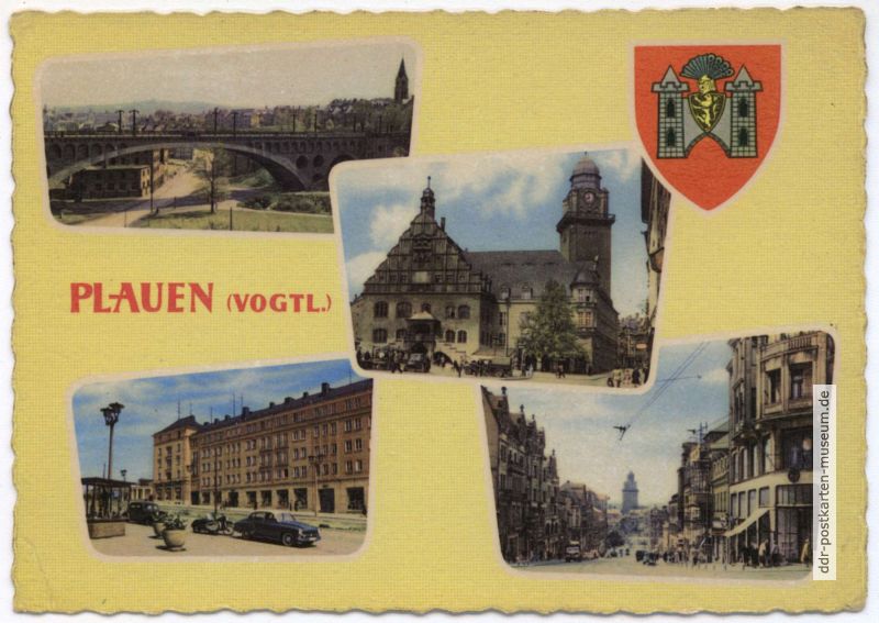 Erste farbige Mehrbildkarte aus Plauen - 1961