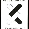 Plakat "Living together - Apartheid no !" - 1988