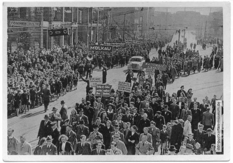 Demonstration am 1.Mai 1946 in Leipzig - 1946