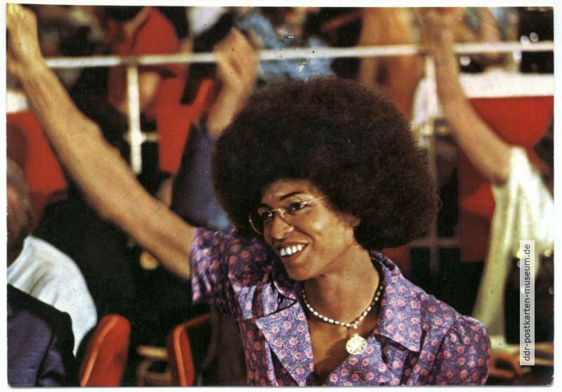 Weltfestspiele in Berlin, die weltbekannte amerikanische Kommunistin Angela Davis war vielumjubelter Ehrengast - 1973