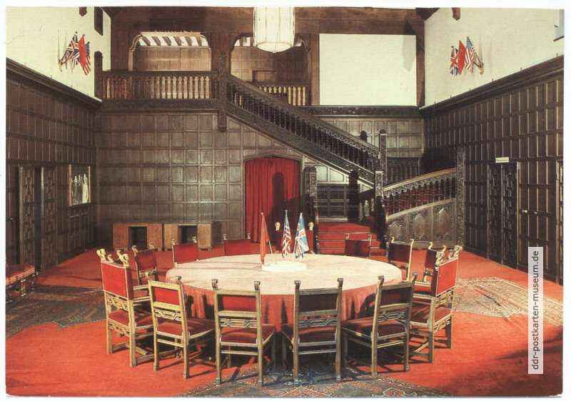 Schloß Cecilienhof, Konferenzsaal für Potsdamer Abkommen - 1989