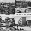 Blick auf die Stadt, OdF-Gedenkstätte, Bootshafen, Wilhelm-Pieck-Oberschule - 1977