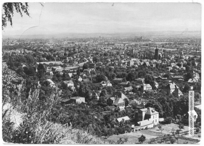 Blick vom Spitzhaus auf Radebeul - 1962