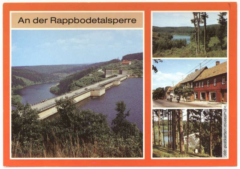 Blick über die Talsperre, Am Dornkopf, Hasselfelde, Hassel-Vorsperre - 1989