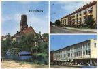 Blick über die Havel zur Marien-Andreas-Kirche, Neubauten Leninallee, HO-Kaufhaus "Magnet" - 1971