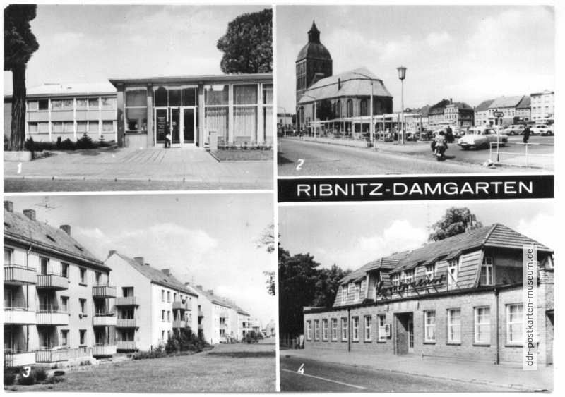 Postamt, Stadtkirche, Neubauten, HO-Gaststätte "Sportpalast" - 1977