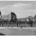 Schloß, Petrikirche und Hängebrücke über die Mulde - 1960