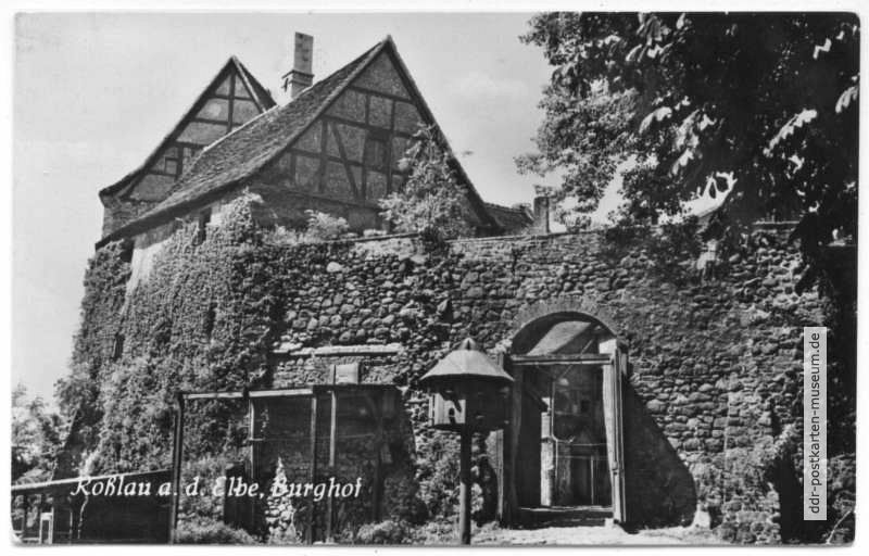 Roßlauer Burg, Eingang zum Burghof - 1959