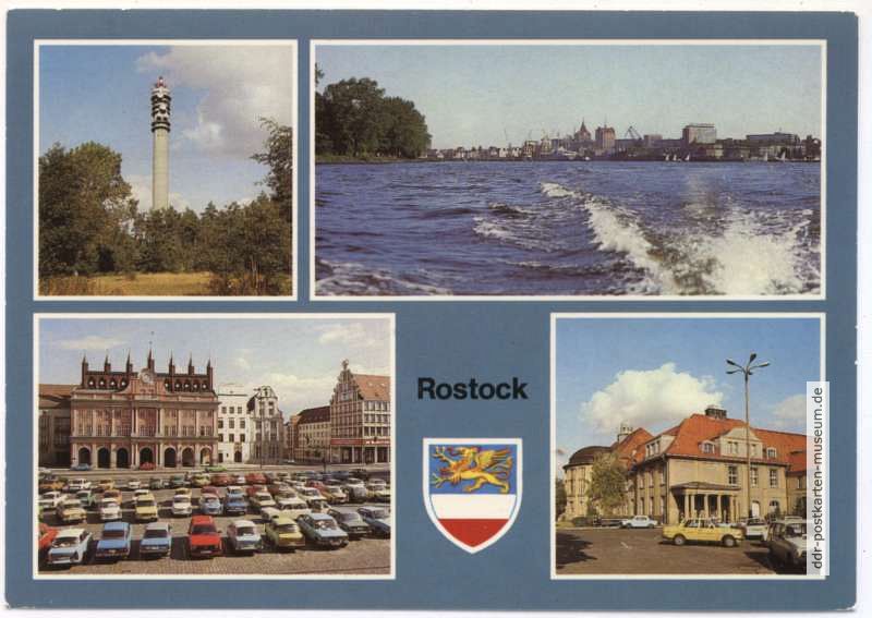 Richtfunkturm, Warnow, Rathaus, Medizinische Universität - 1987