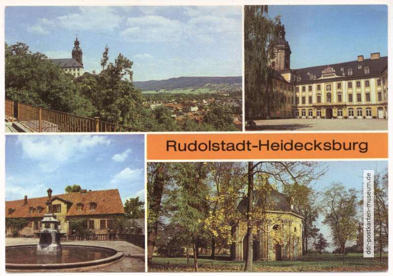 Heidecksburg - Innenhof, Brunnen, Schallhaus im Park - 1987