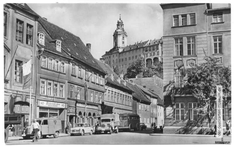 Blick vom Markt zur Heidecksburg, Töpfergasse - 1963