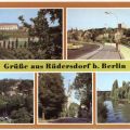 Blick zum Kulturhaus, Kalkgraben-Brücke, Teilansicht, Evang. Kirche, Bülow-Kanal - 1983