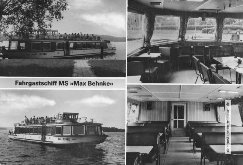 Fahrgastschiff M.S. "Max Behnke" des VEB Kraftverkehr Fürstenwalde in Bad Saarow-Pieskow - 1980-1
