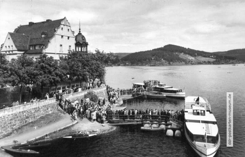 Schiffsanlegestelle am Bleiloch-Stausee in Saalburg - 1959