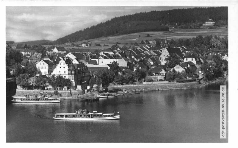 Motorschiffe auf dem Bleiloch-Stausee in Saalburg - 1956