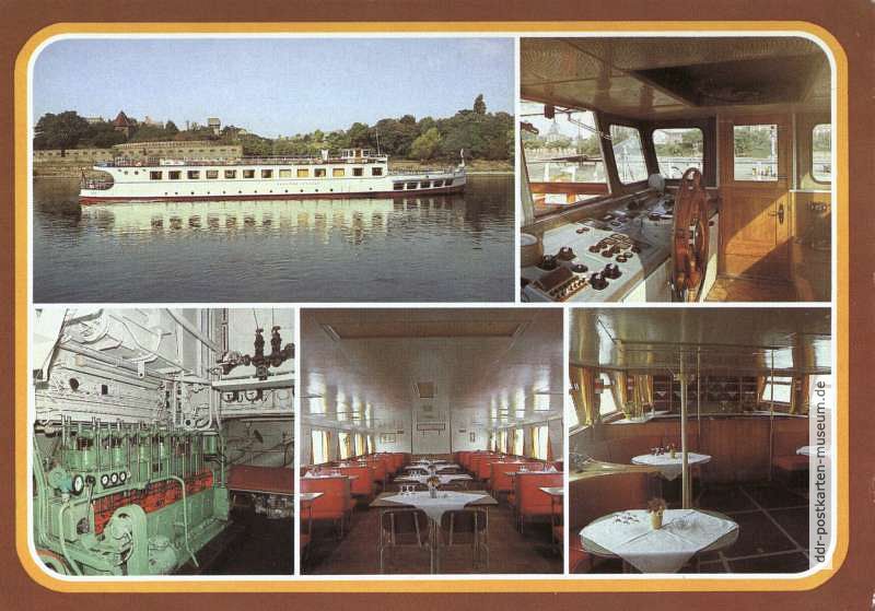 Motorschiff "Sachsen-Anhalt" der Weißen Flotte Magdeburg - 1985