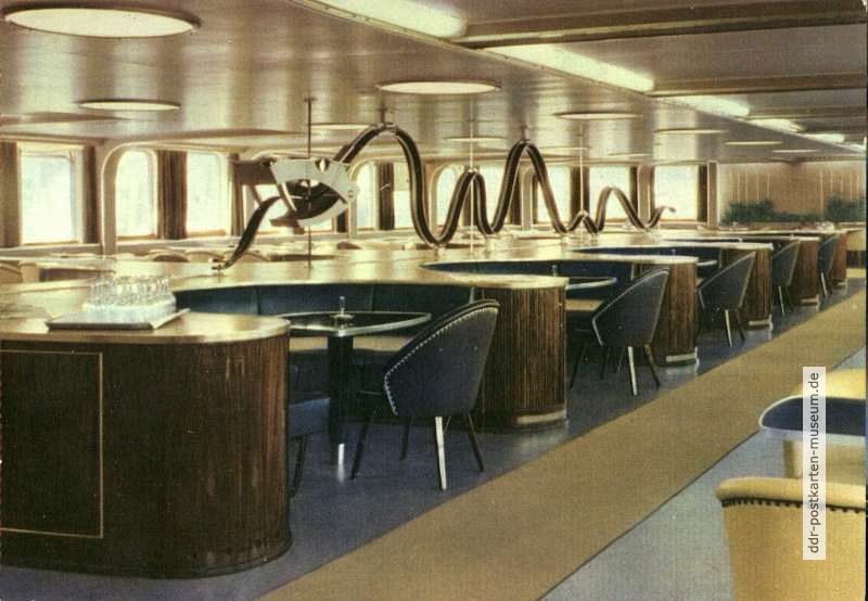 Mitropa-Rauchersalon im Eisenbahnfährschiff MS "Saßnitz" - 1961